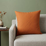 20" Orange And Dark Orange Diamond Cotton Throw Pillow