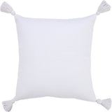 20" X 20" White 100% Cotton Zippered Pillow