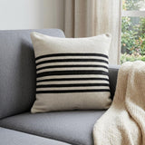 22" Black and White Throw Pillow