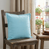 20" X 20" Bright Blue 100% Cotton Zippered Pillow