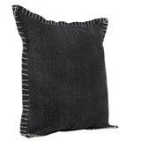 20" Black Cotton Throw Pillow