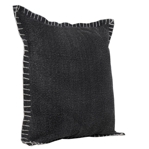 20" Black Cotton Throw Pillow
