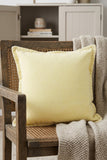 20" Light Yellow Cotton Throw Pillow