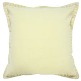 20" Light Yellow Cotton Throw Pillow