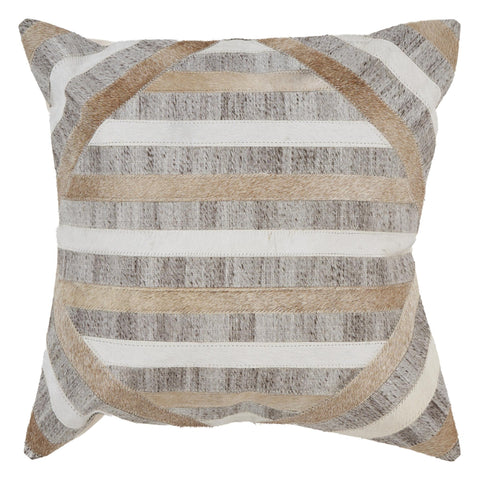 18" Yellow Cowhide Throw Pillow