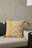 20" Yellow and Cream Throw Pillow