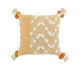 20" Yellow and Cream Throw Pillow