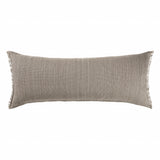 14" X 36" Tan Linen Throw Pillow with Fringe