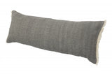 14" X 36" Gray Cotton Throw Pillow with Fringe
