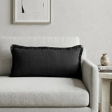 14" X 36" Jet Black 100% Cotton Zippered Pillow