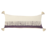 55" X 70" Plum And White Cotton Blend Woven Chevron Plush Throw Blanket with Fringe