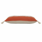 14" X 36" Orange and Off White Throw Pillow