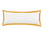 14" X 36" White And Yellow Cotton Color Block Throw Pillow