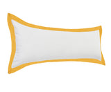 14" X 36" White And Yellow Cotton Color Block Throw Pillow