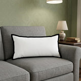 14" X 36" Black And White Cotton Color Block Throw Pillow