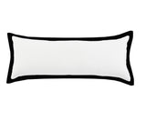 14" X 36" Black And White Cotton Color Block Throw Pillow