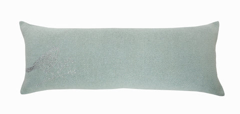 14" X 36" Silver Fabric Throw Pillow