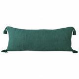 14" X 36" Emerald Cotton Throw Pillow with Tassels