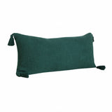 14" X 36" Emerald Cotton Throw Pillow with Tassels