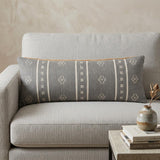 14" X 36" Gray Throw Pillow