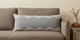 14" X 36" Gray And Tan Cotton Chevron Throw Pillow