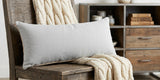14" X 36" Light Gray Cotton Throw Pillow