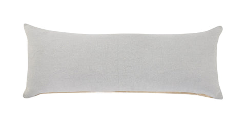 14" X 36" Light Gray Cotton Throw Pillow