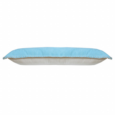 14" X 36" Bright Blue 100% Cotton Zippered Pillow