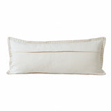 14" X 36" Beige Cotton Throw Pillow