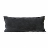 14" X 36" Black Cotton Throw Pillow