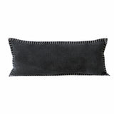14" X 36" Black Cotton Throw Pillow