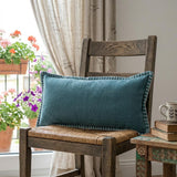 14" X 36" Emerald Green 100% Cotton Zippered Pillow