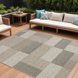8' X 10' Gray Geometric Handmade Indoor Outdoor Area Rug