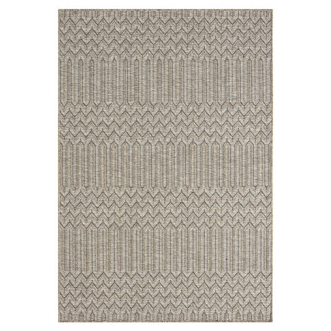 5' X 7' Gray Chevron Handmade Indoor Outdoor Area Rug
