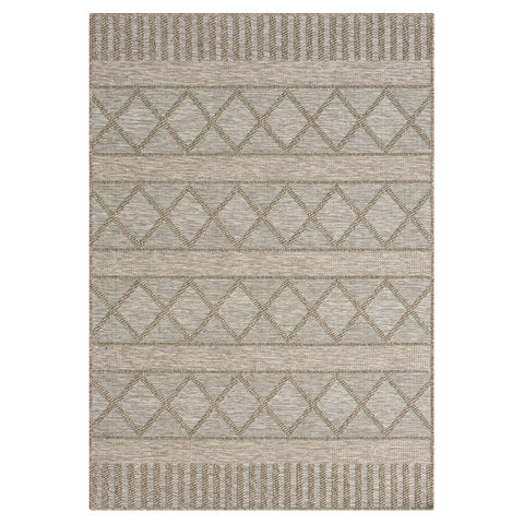 5' X 7' Gray Striped Handmade Indoor Outdoor Area Rug