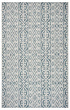 2' X 3' Blue Damask Indoor Outdoor Area Rug