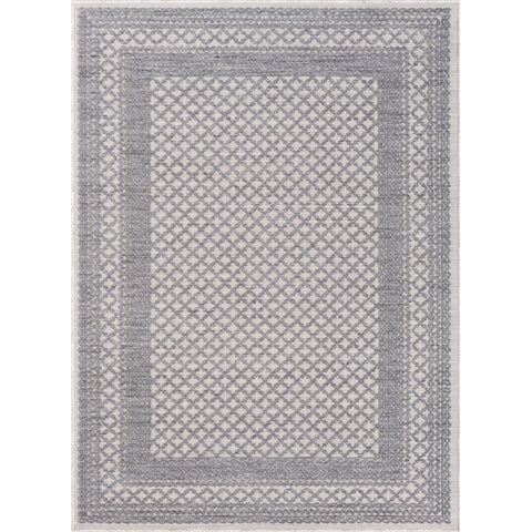 5' X 7' Blue Geometric Indoor Outdoor Area Rug