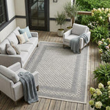 8' X 9' Blue Geometric Indoor Outdoor Area Rug