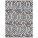 8' X 9' Blue And Gray Damask Indoor Outdoor Area Rug