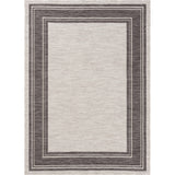 8' X 9' Gray And Ivory Indoor Outdoor Area Rug