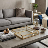 14" Gold Square Metal Serving Tray