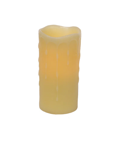 Set of Four Yellow Flameless Pillar Candles