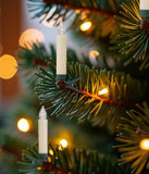 Set of Twelve Ivory Flameless Christmas Clip On Taper Candle