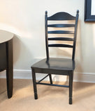 Black Wood Ladder Back Dining Side Chair