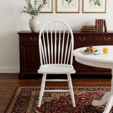 White Wood Windsor Back Dining Side Chair