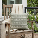 24" X 24" Green Zippered Coastal Indoor Outdoor Throw Pillow