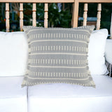 24" X 24" Blue Zippered Coastal Indoor Outdoor Throw Pillow