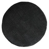 18" Black Cotton Cylinder Medallion Pouf Ottoman