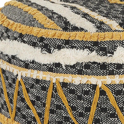 5' X 8' Ivory And Wheat Floral Medallion Washable Indoor Outdoor Area Rug
