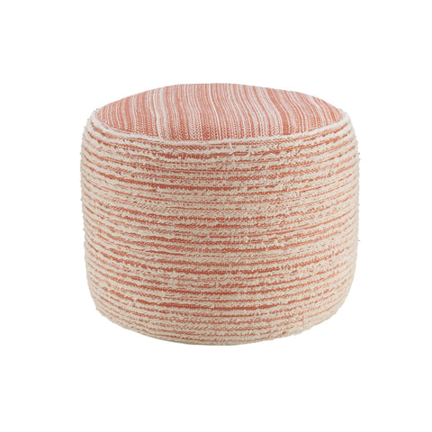 8' X 10' Blush Pink And Orange Striped Washable Indoor Outdoor Area Rug